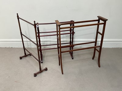 Lot 1309 - An Edwardian towel rail, a Victorian mahogany...