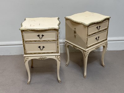 Lot 1145 - A pair of decorative French style cream and...