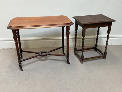 Lot 246 - A reproduction barley twist sidetable and...