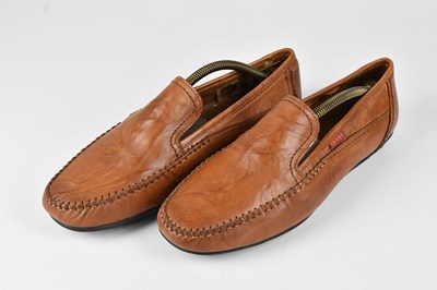 Lot 1449 - PRADA; a pair of tan calfskin leather men's...
