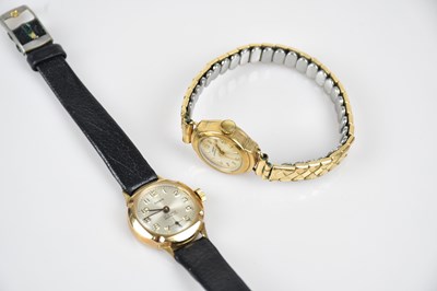 Lot 1196 - EVERITE; a lady's 9ct gold cased wristwatch,...