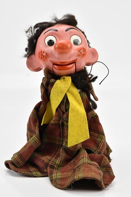 Lot 2065 - A clown puppet in tartan jacket, height 52cm.