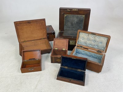 Lot 40 - A group of boxes comprising a mahogany writing...