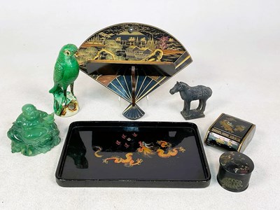 Lot 125 - A Chinese Sancai green glazed parrot, height...
