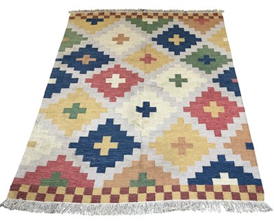 Lot 135 - A Swedish multicoloured kilim rug, 225 x 175cm.