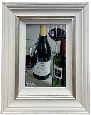 Lot 238 - MIGUEL NUNEZ; oil on canvas, 'Time For Wine',...