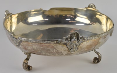Lot 1078 - An Arabic white metal circular footed bowl, on...
