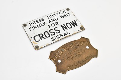 Lot 490 - A vintage enamel sign, 'Press Button Firmly...