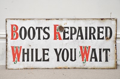 Lot 1240 - An early 20th century 'Boots Repaired While...