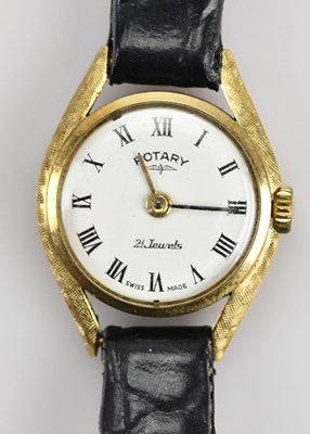 Lot 1198 - ROTARY; a 14ct yellow gold cased lady's manual...