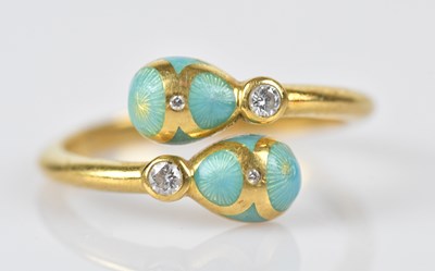 Lot 373 - FABERGÉ; an 18ct yellow gold diamond and...