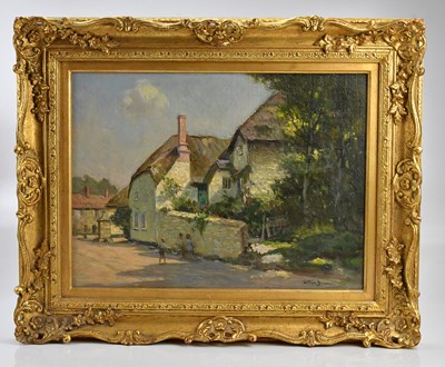 Lot 1060 - ARTHUR SPOONER; oil on board, rural village...