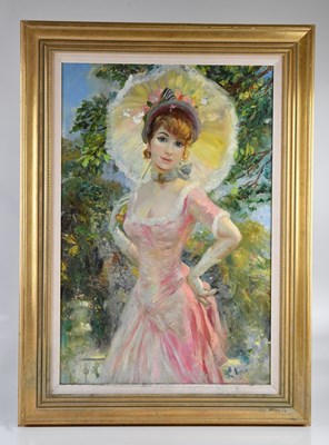 Lot 1067 - JOHN STREVENS; oil on canvas, young woman in...