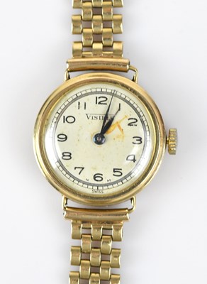 Lot 1176 - VISIBLE; a lady's 9ct gold cased wristwatch,...