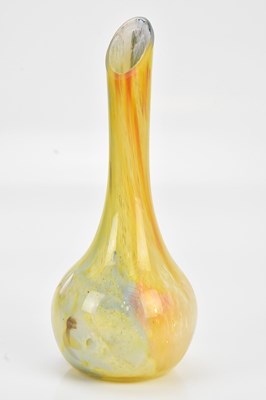 Lot 1228 - A glass yellow ground decorative bulbous vase,...