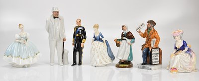 Lot 1263 - ROYAL DOULTON; a collection of seven figures...