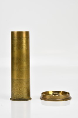 Lot 623 - A trench art artillery shell, height 28cm,...