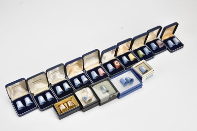 Lot 1394 - WEDGWOOD; a collection of jasperware thimbles...