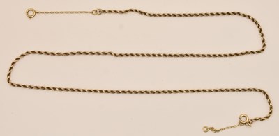 Lot 1327 - A 9ct yellow gold fine dainty link rope twist...