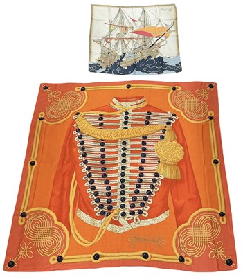 Lot 461 - CATY LATHAM FOR HERMÈS; a 'Brandebourgs' silk...