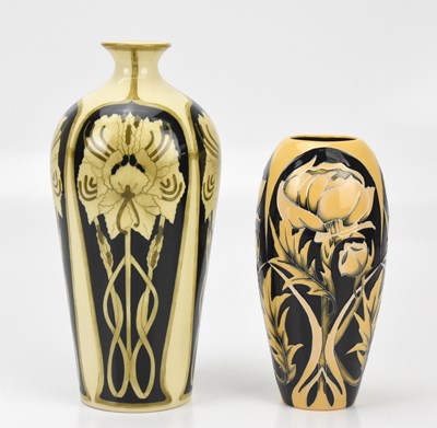Lot 377 - MOORCROFT; a trial ovoid shaped vase,...