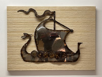 Lot 141 - A mid 20th century brutalist metal wall art...