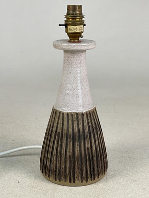 Lot 225 - ALLAN WHITE FOR POOLE POTTERY; a table lamp...