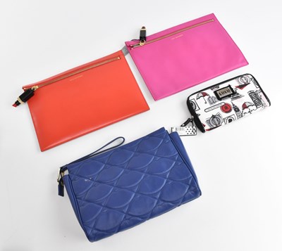 Lot 1279 - LULU GUINNESS; a scarlet red leather pouch...