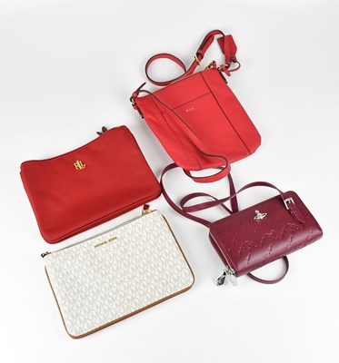Lot 1288 - MICHAEL KORS; a cream Saffiano leather pouch...
