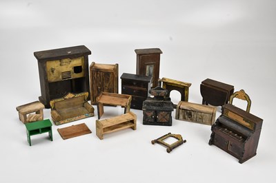 Lot 2064 - A collection of doll's house furniture,...