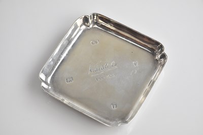 Lot 423 - B B; an Elizabeth II hallmarked silver ashtray,...