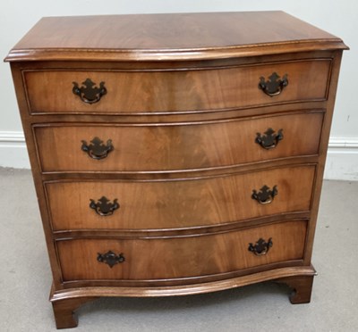Lot 1126 - BEVAN FUNNELL; a reproduction serpentine chest,...