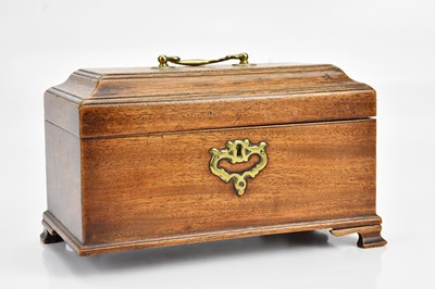 Lot 495 - A Georgian mahogany tea caddy with brass...