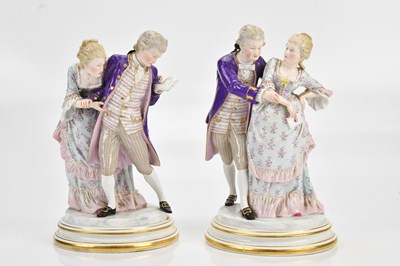 Lot 1239 - MEISSEN; a pair of 19th century German...
