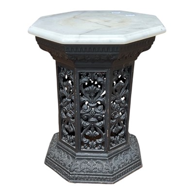 Lot 273 - A Victorian cast iron table, with octagonal...