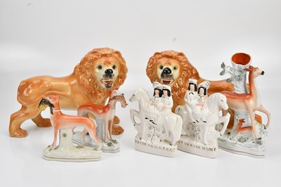 Lot 1273 - STAFFORDSHIRE; seven figures and models...