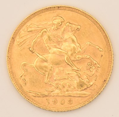 Lot 1476 - An Edward VII full sovereign, 1908.