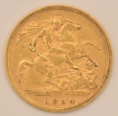 Lot 1478 - A Victoria half sovereign, 1894.