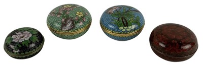 Lot 1037 - Four modern Chinese gilt metal cloisonné...