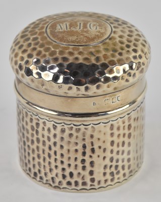 Lot 1143 - An Edwardian hammered hallmarked silver...