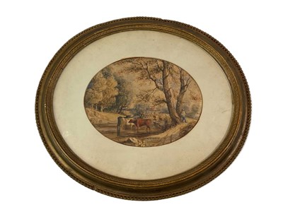 Lot 391 - EDWARD ORLANDO BOWLEY; watercolour, cattle and...