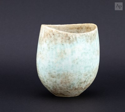 Lot 309 - JOHN WARD (1938-2023); a small oval stoneware...