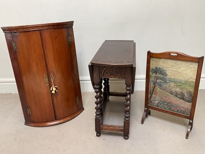 Lot 238 - A 19th century mahogany corner cupboard,...