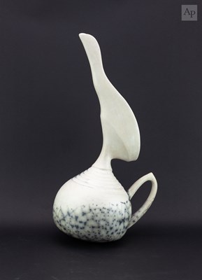 Lot 148 - DAVID ROBERTS (born 1947); a tall raku beaker...