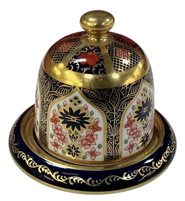 Lot 527 - ROYAL CROWN DERBY; a porcelain lidded match...