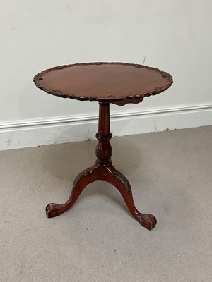 Lot 188 - A reproduction walnut tripod table, height...
