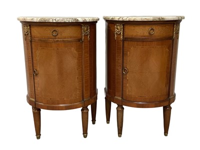 Lot 136 - A pair of late 19th century French inlaid...