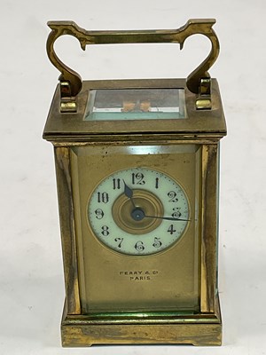 Lot 342 - A French brass cased carriage clock, with...