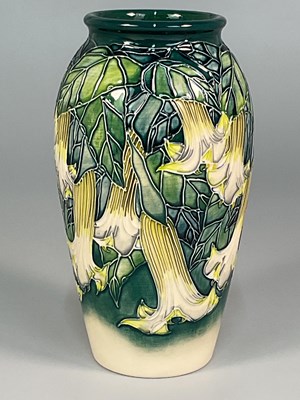 Lot 186 - MOORCROFT; an 'Angels Trumpets' pattern vase,...