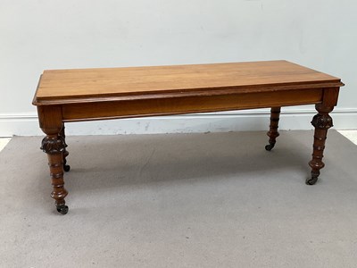 Lot 46 - A large Victorian oak hall/serving table, the...
